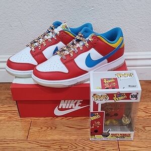 Nike Dunk Low QS LeBron James Fruity Pebbles Sz 9 + Funko Pop Figure